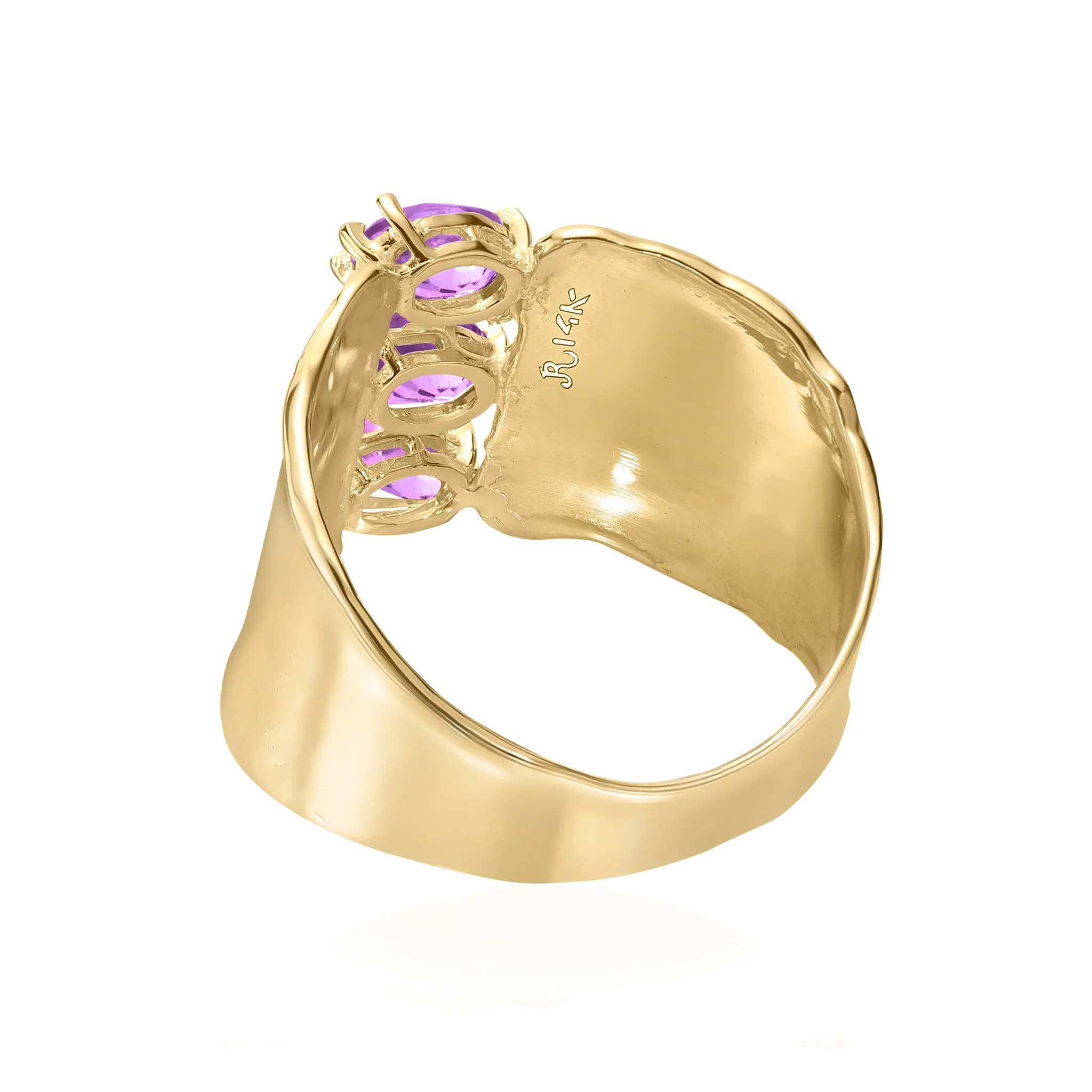 14K Gold Trio Mulit-Stone Ring
