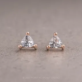 14k Rose Gold Sapphire Trillion Studs