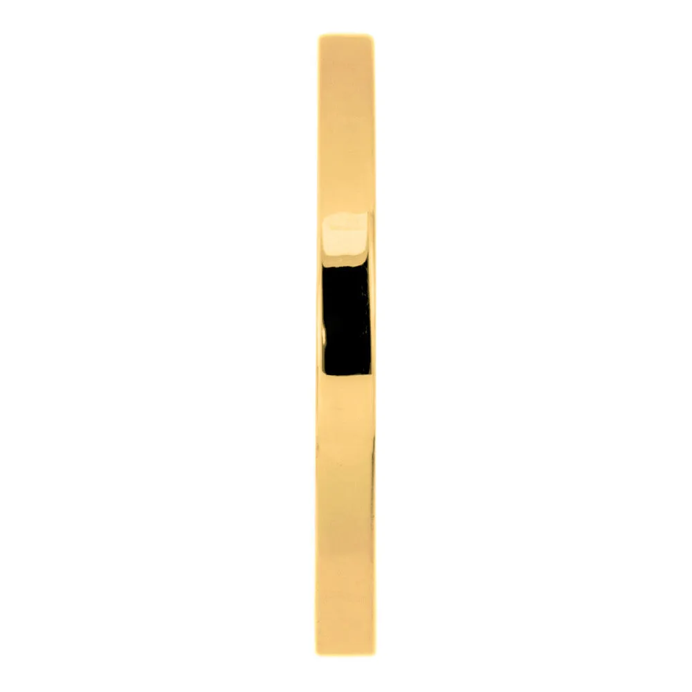 1.7mm Wide x 1.7mm 14k Yellow Gold Square Wedding Band, Polished