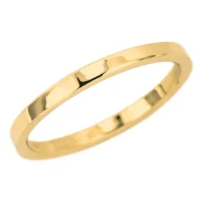1.7mm Wide x 1.7mm 14k Yellow Gold Square Wedding Band, Polished