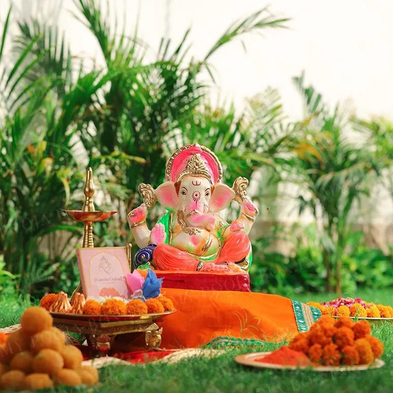 1FEET Gajavakra Eco-Friendly Ganpati | Plant-A-Ganesha