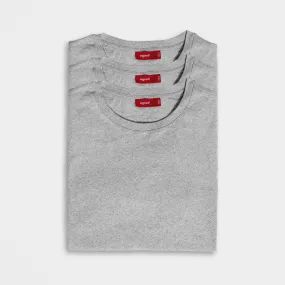 3 Pack | Women’s T-Shirts, Recycled Cotton, Heather Grey