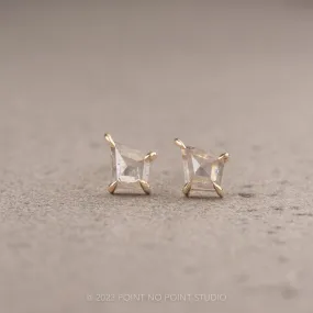 .31tcw Salt and Pepper Kite Diamond Studs, 14k Yellow Gold Earrings
