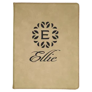 9 1/2" x 12" Laserable Leatherette Portfolio with Notepad