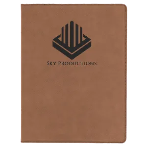 9 1/2" x 12" Laserable Leatherette Portfolio with Notepad