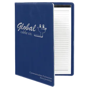 9 1/2" x 12" Laserable Leatherette Portfolio with Notepad