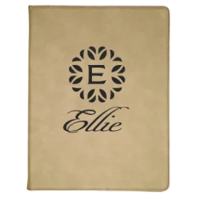 9 1/2" x 12" Laserable Leatherette Portfolio with Notepad