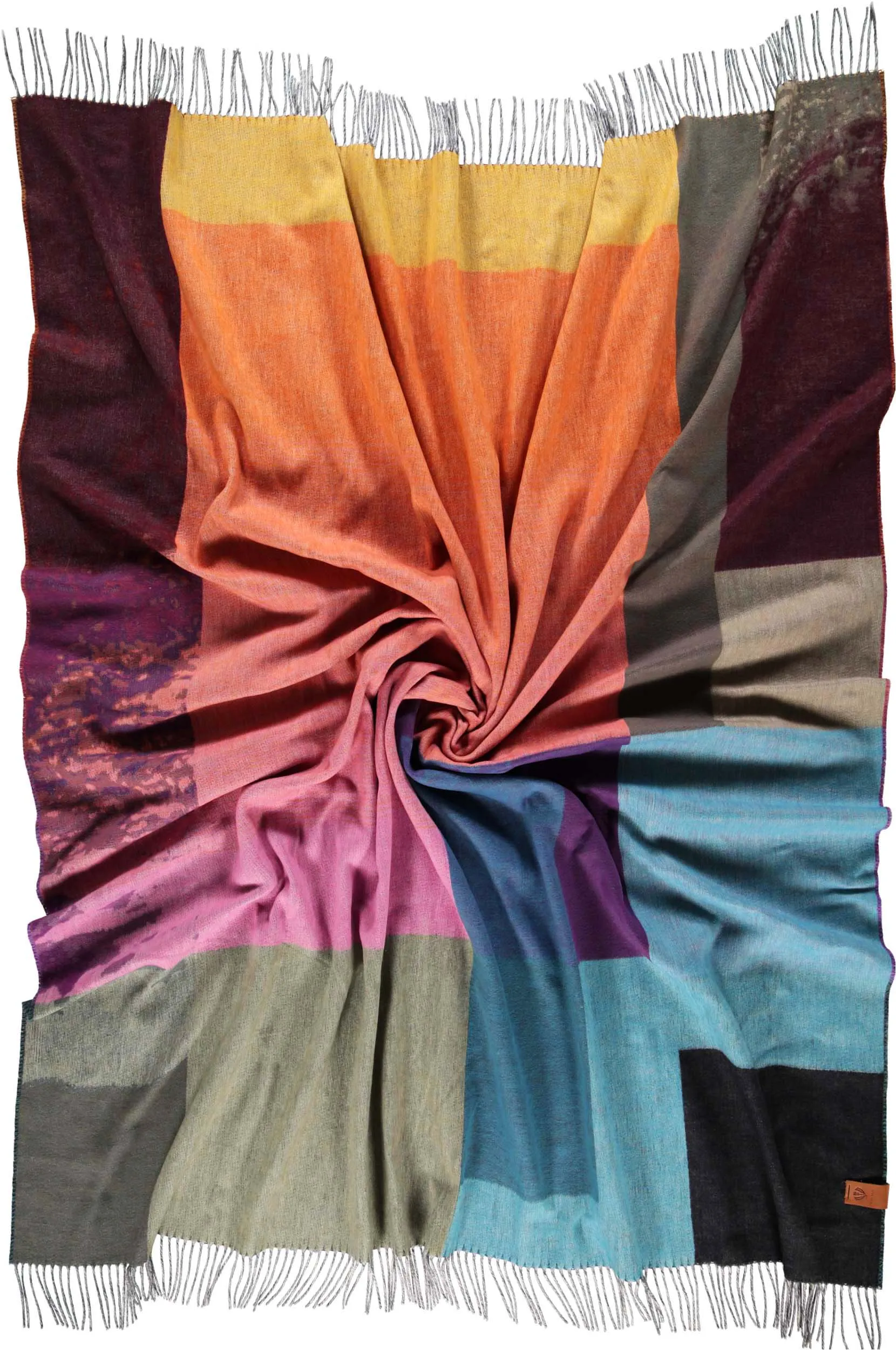 Abstract Block Recycled Polyester Throw