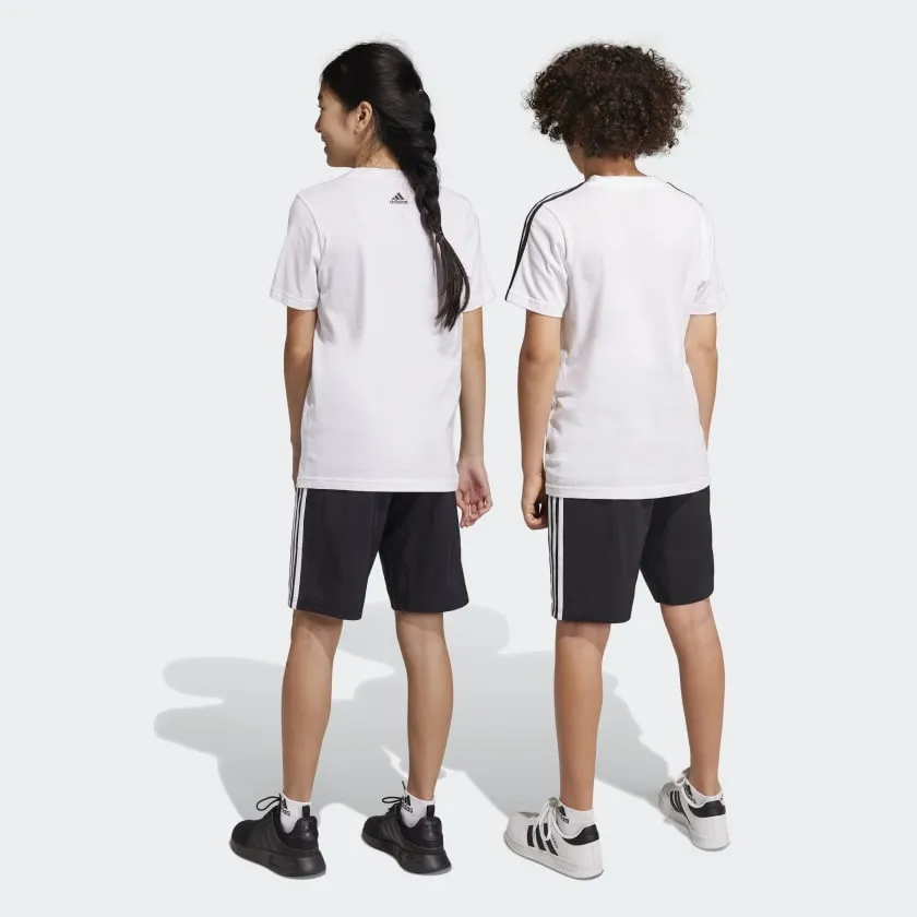 ADIDAS KID'S 3-STRIPES WOVEN BLACK SHORTS