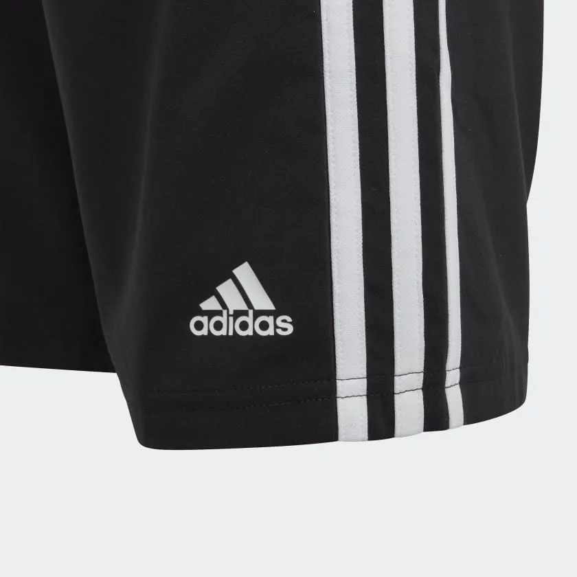 ADIDAS KID'S 3-STRIPES WOVEN BLACK SHORTS