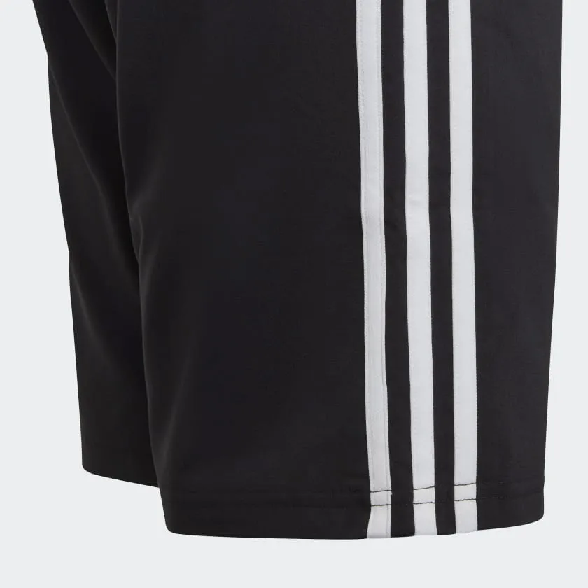 ADIDAS KID'S 3-STRIPES WOVEN BLACK SHORTS