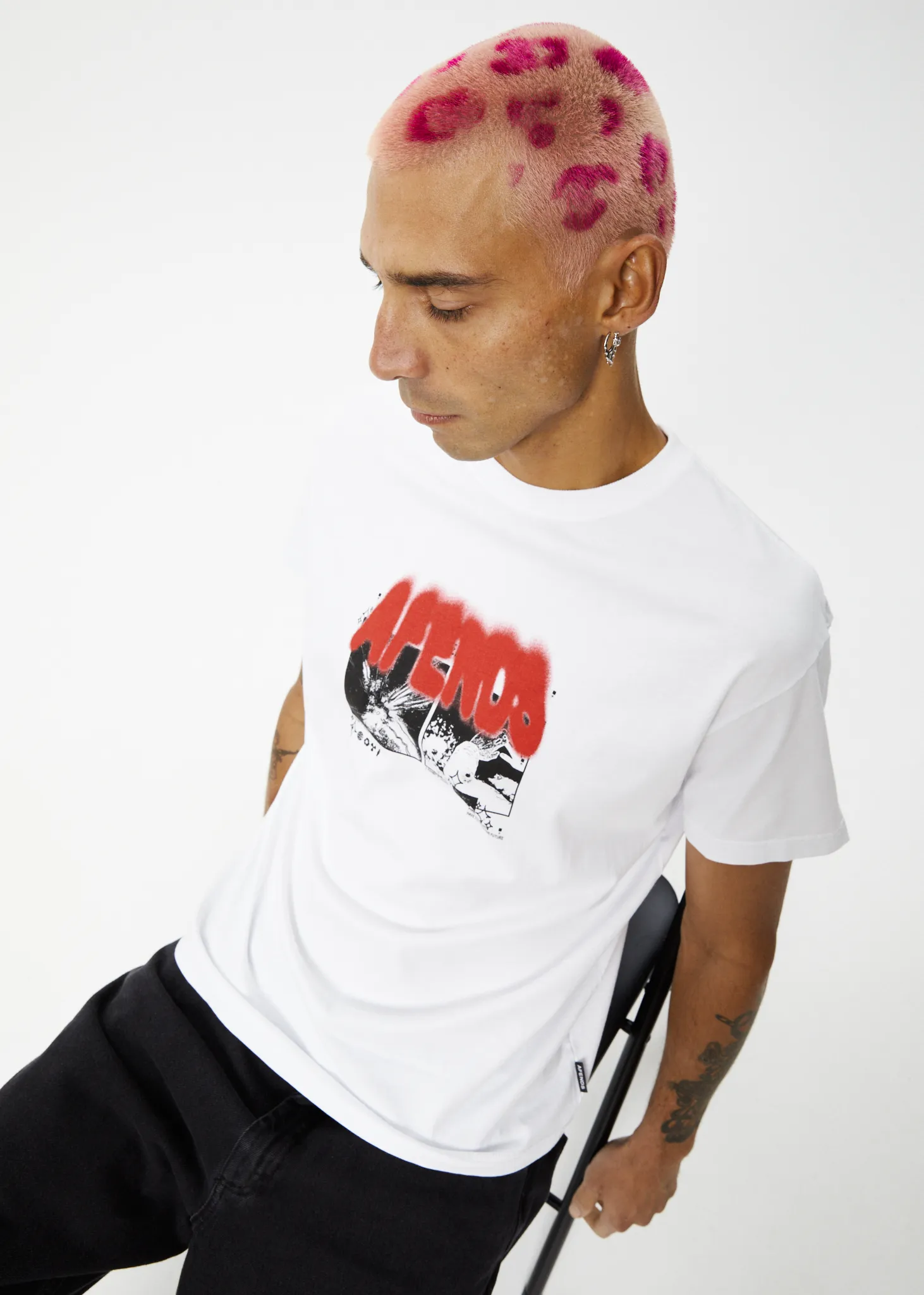 AFENDS Mens Future - Slim Fit Graphic T-Shirt - White