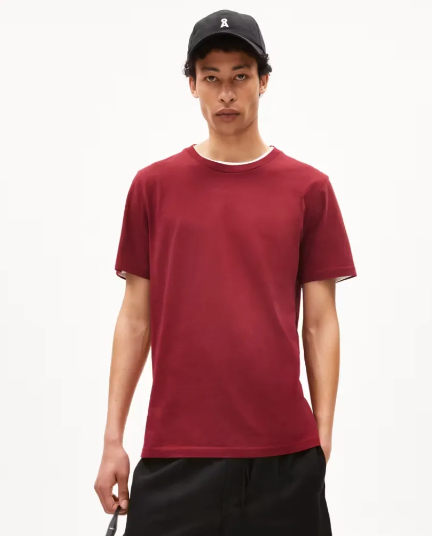 ARMEDANGELS Jaames T-shirt dark crimson men