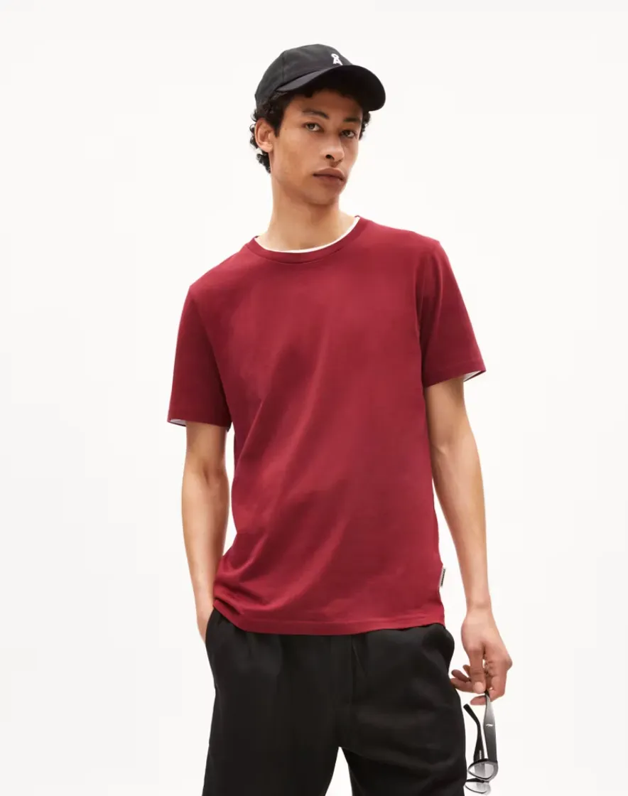 ARMEDANGELS Jaames T-shirt dark crimson men