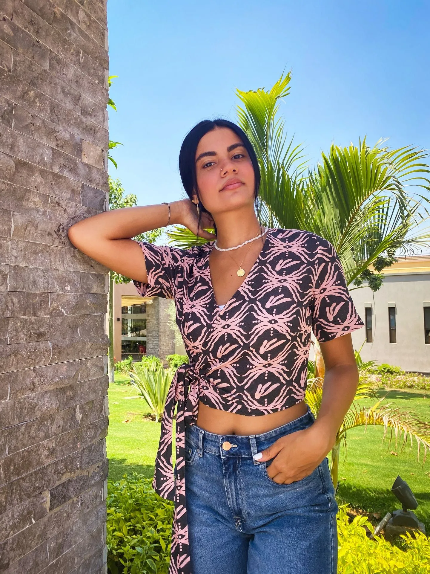 Bali Trip Linen Top Charcoal
