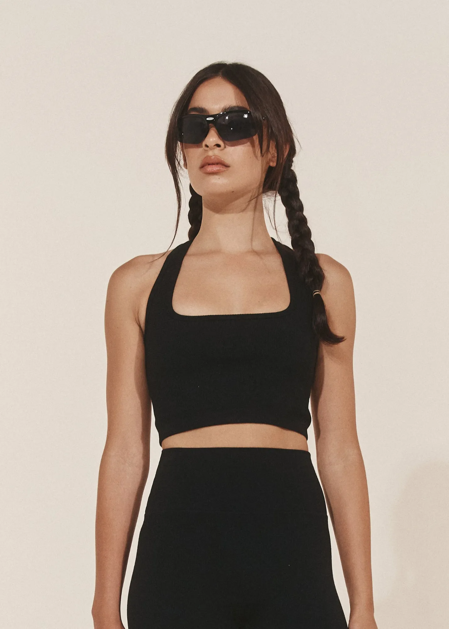 Bamboo Move Criss Cross Crop - Black