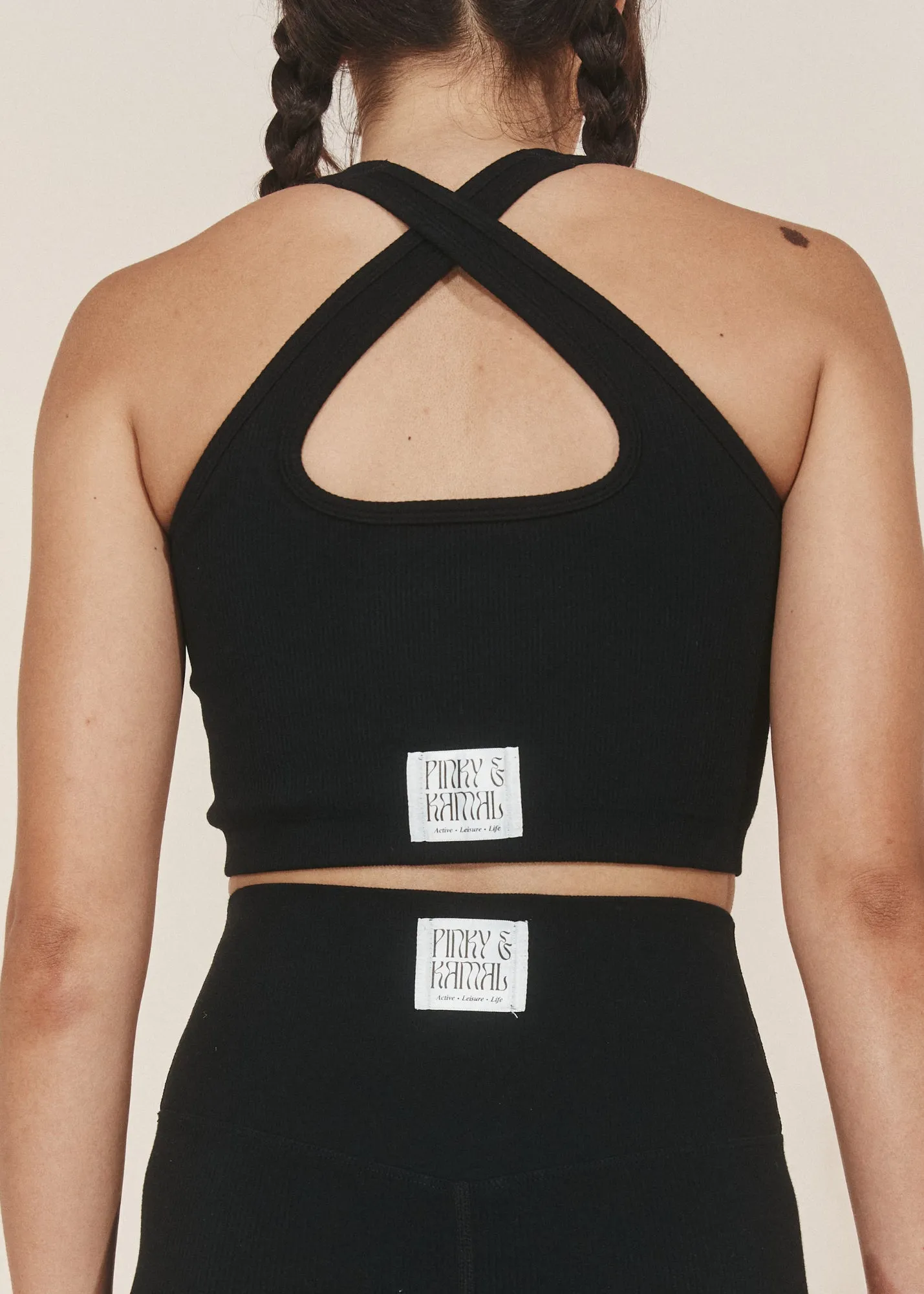 Bamboo Move Criss Cross Crop - Black