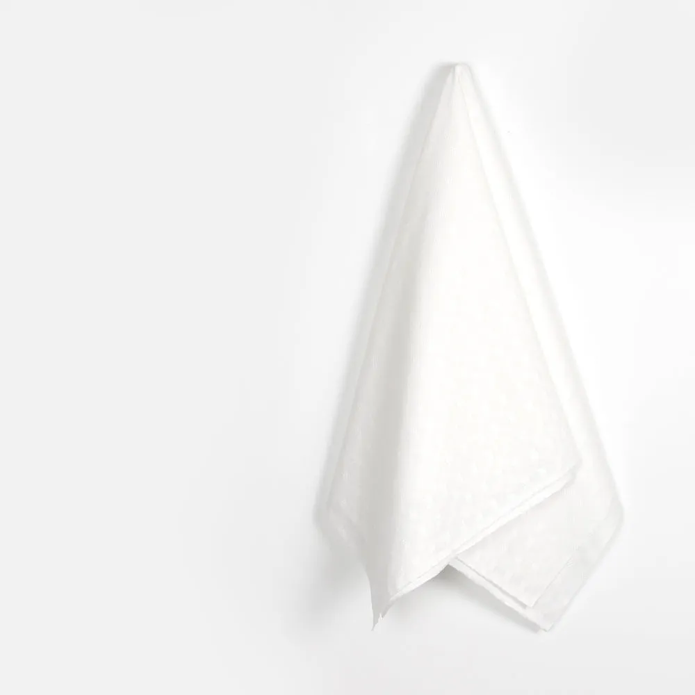 Basketweave Check Linen / Cotton - Ivory