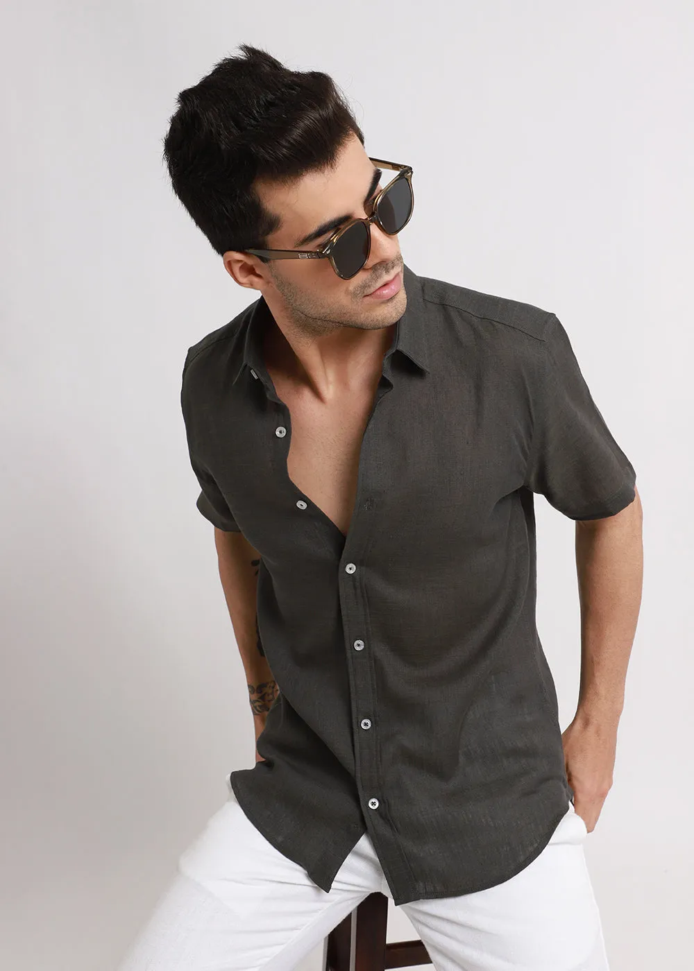 Batiste Gray Linen shirt