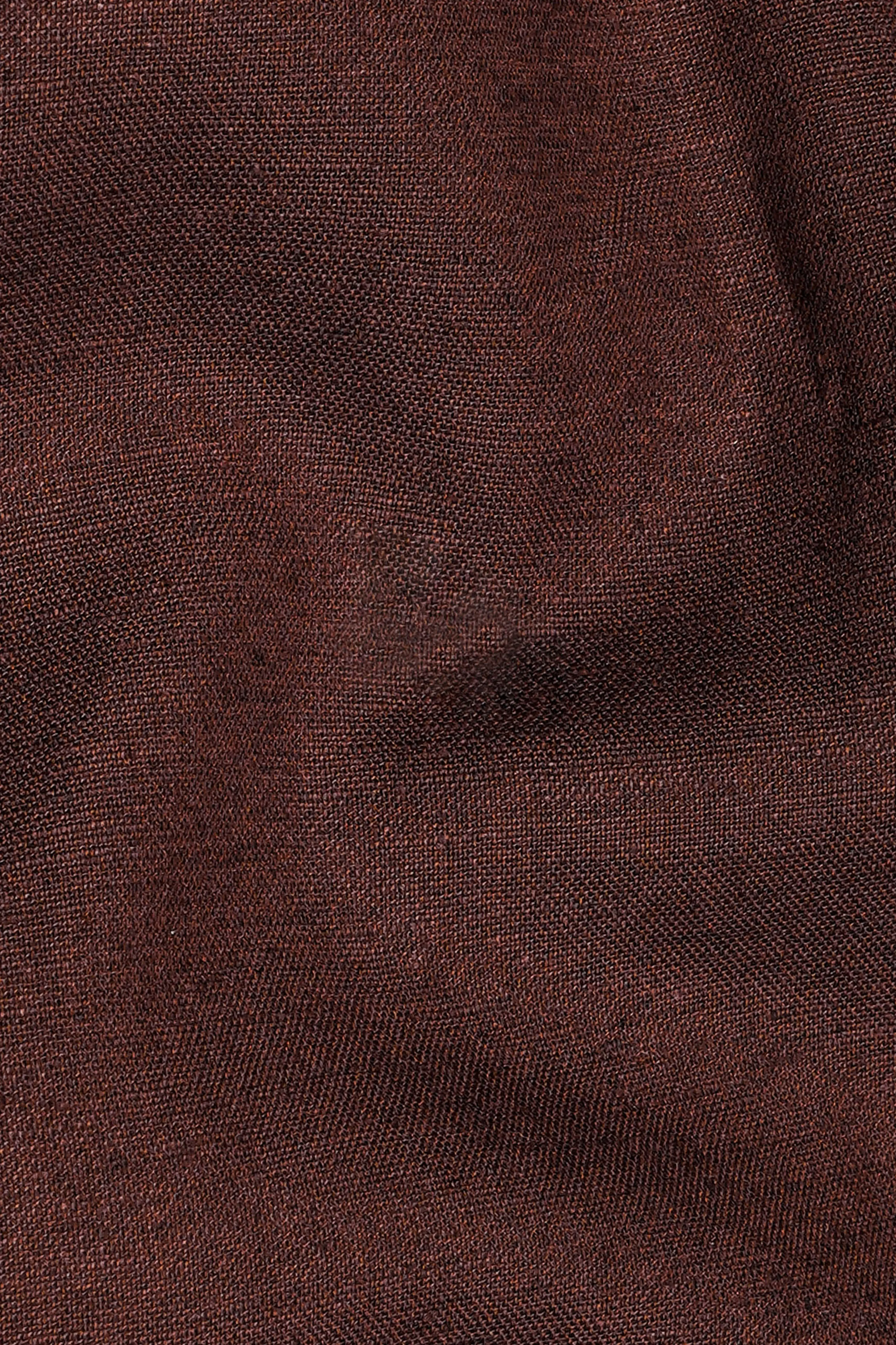 Bistre Brown Hand Painted Luxurious Linen Designer Shirt