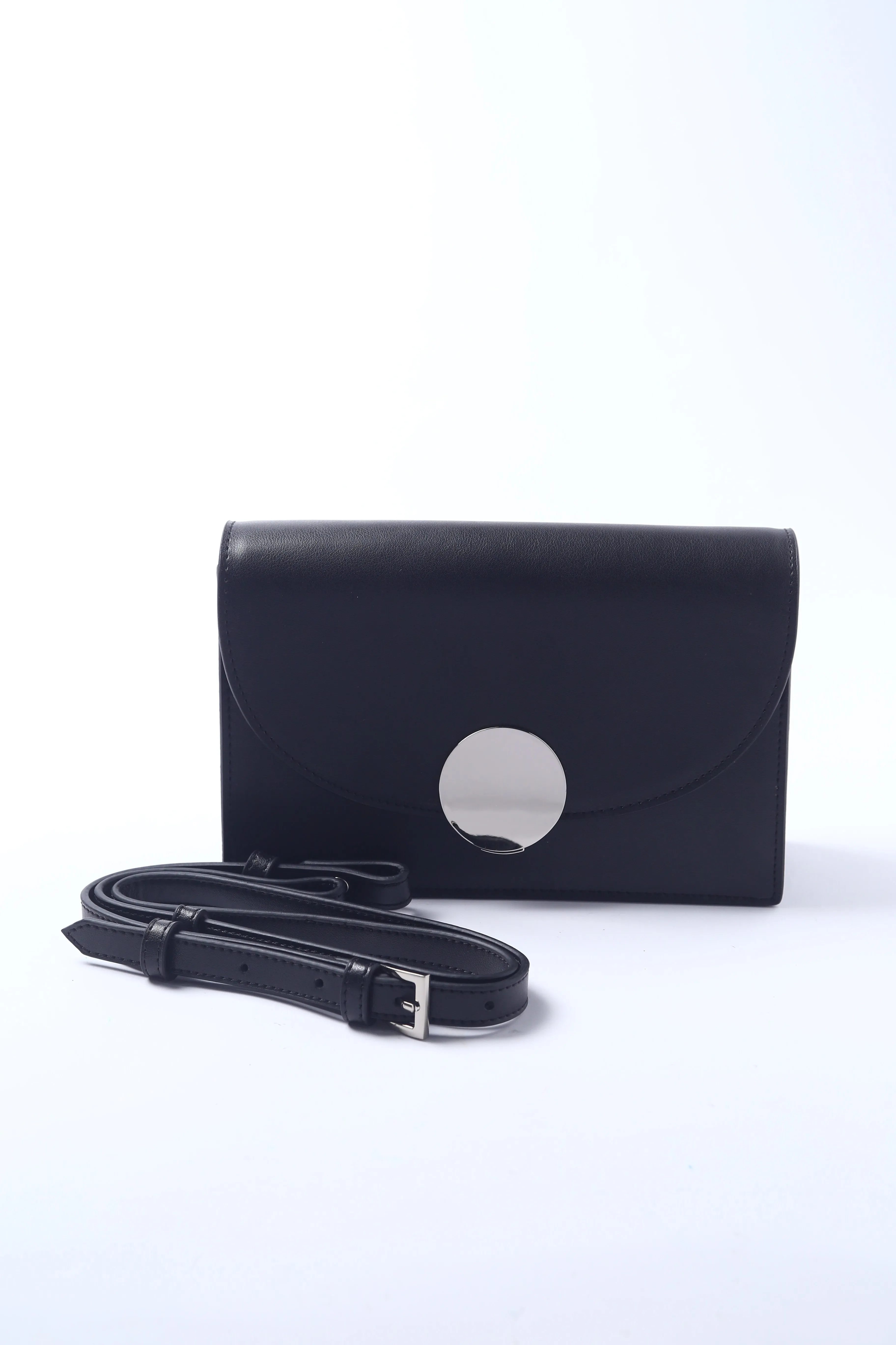 Black Leather Small Crossbody or Clutch Bag