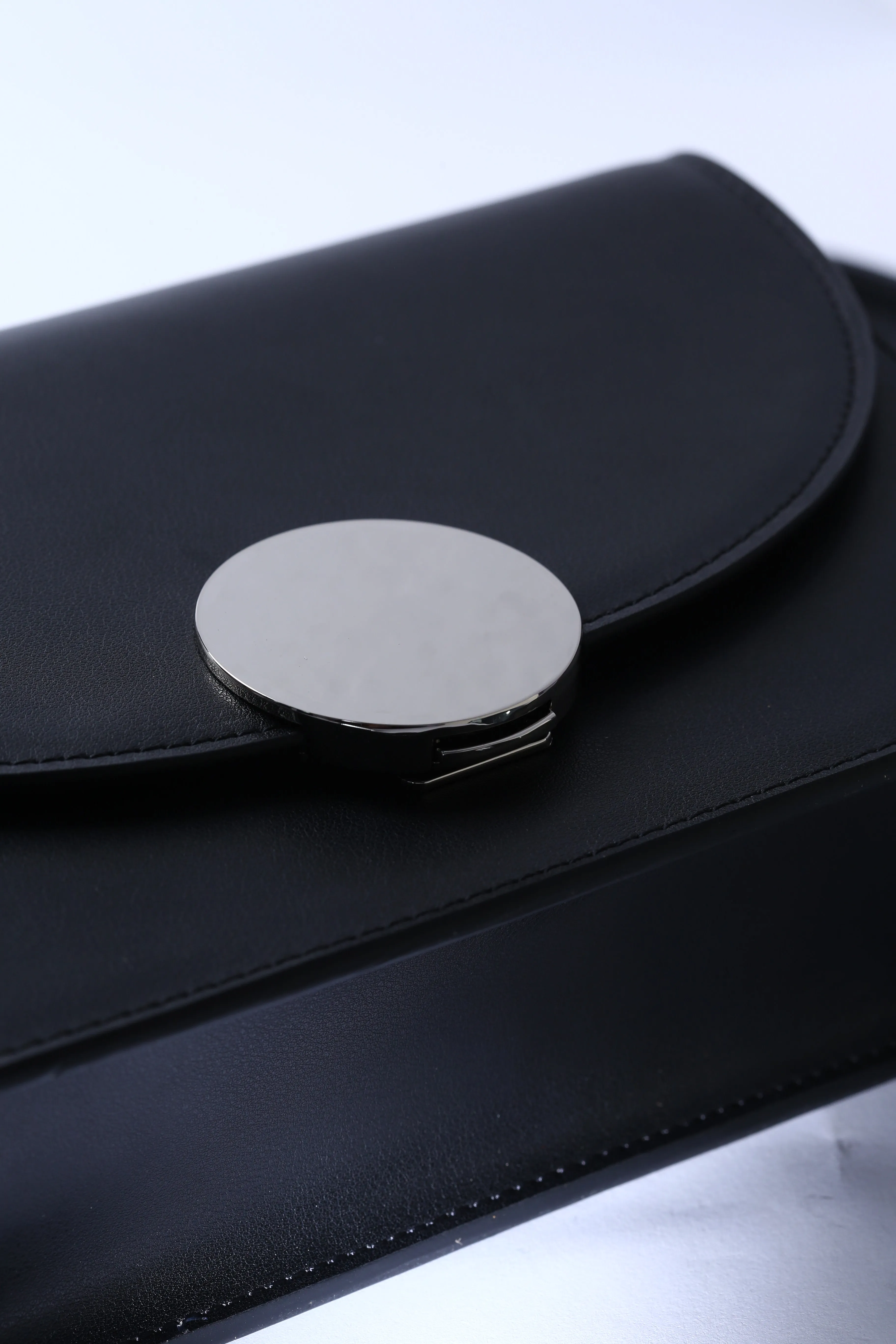 Black Leather Small Crossbody or Clutch Bag