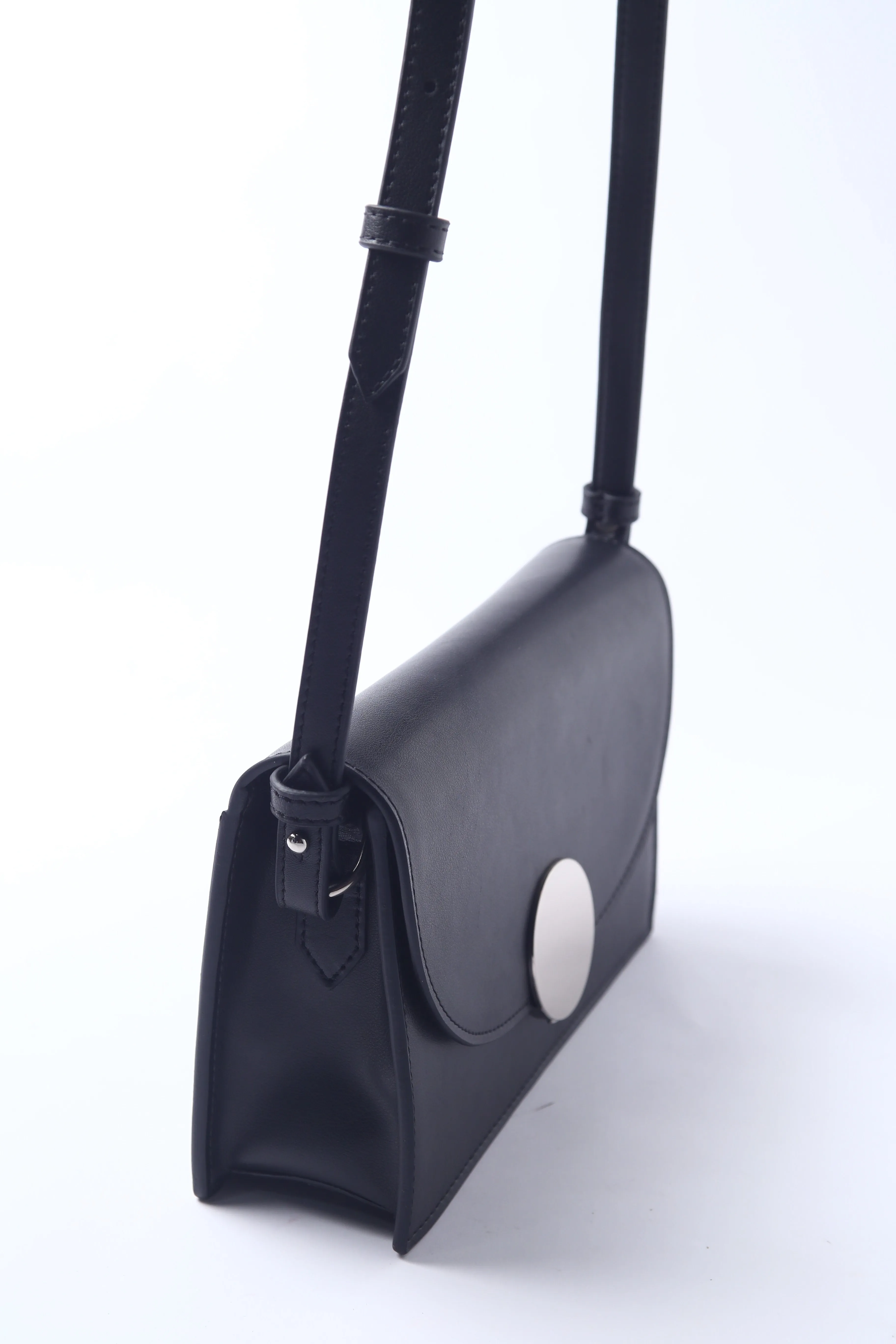 Black Leather Small Crossbody or Clutch Bag