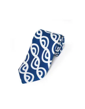 Blue Twister Printed Silk Twill Tie