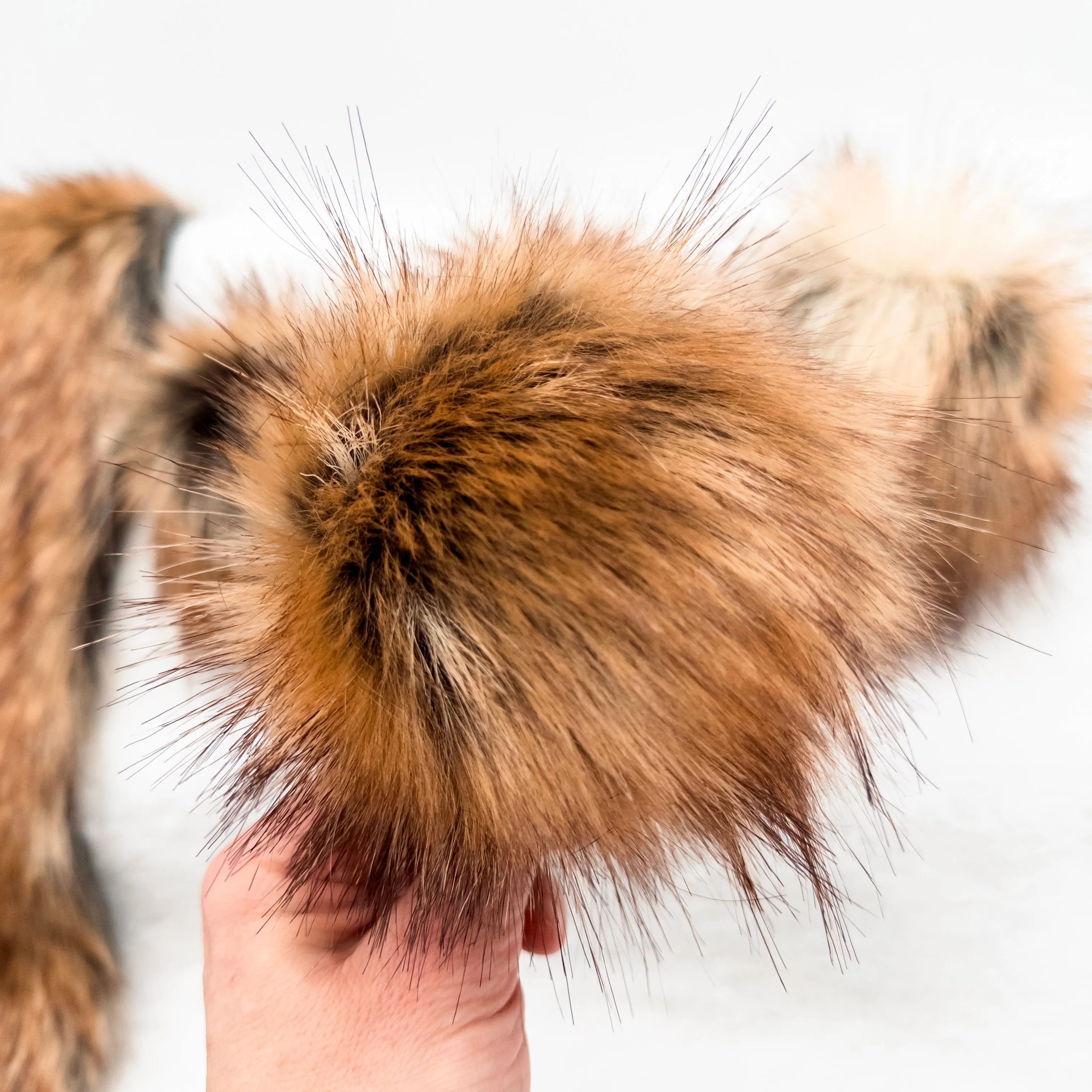 Canadian Fox Long Pile Lux Faux Fur Quick Connect Pom Pom