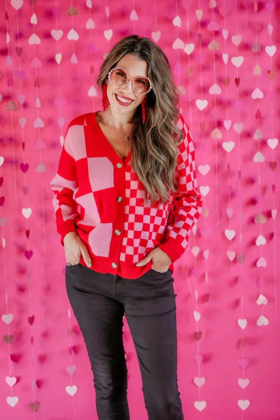 Check Your Sources Checkered Cardigan