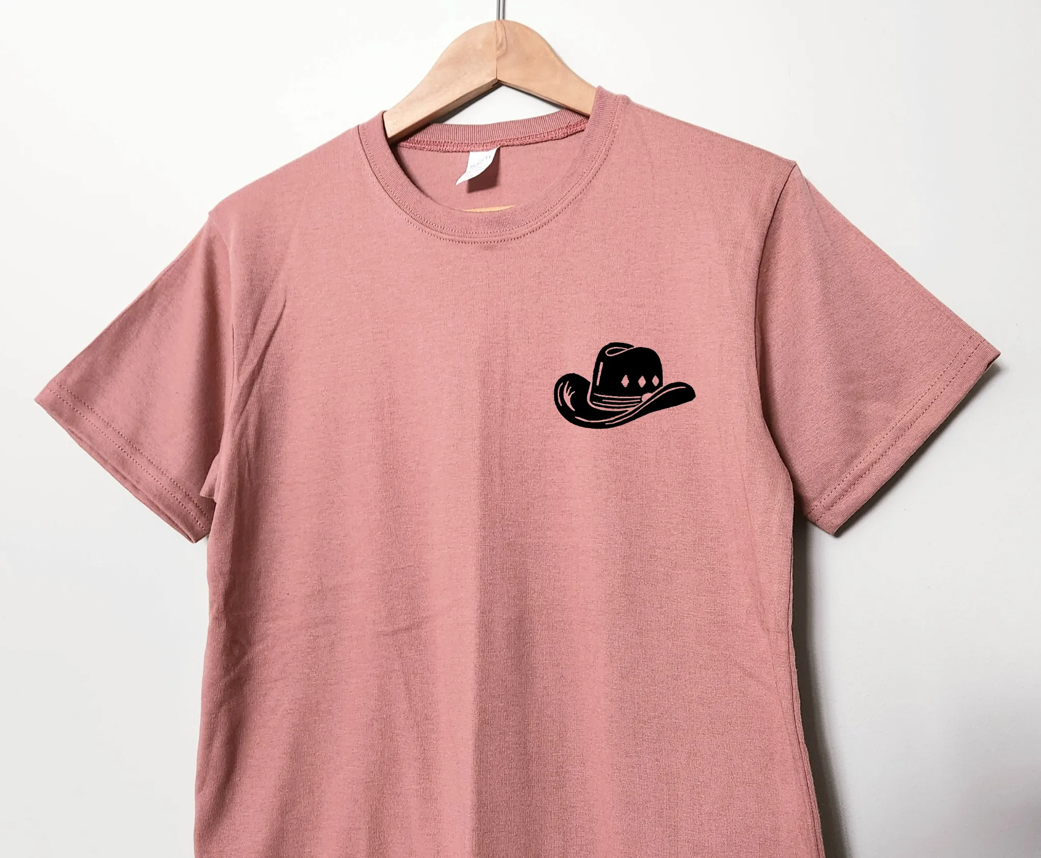 Cowboy hat t-shirt, UNISEX western theme hand printed tshirt, block print cowgirl tee, country linocut illustration, ethical spring fashion