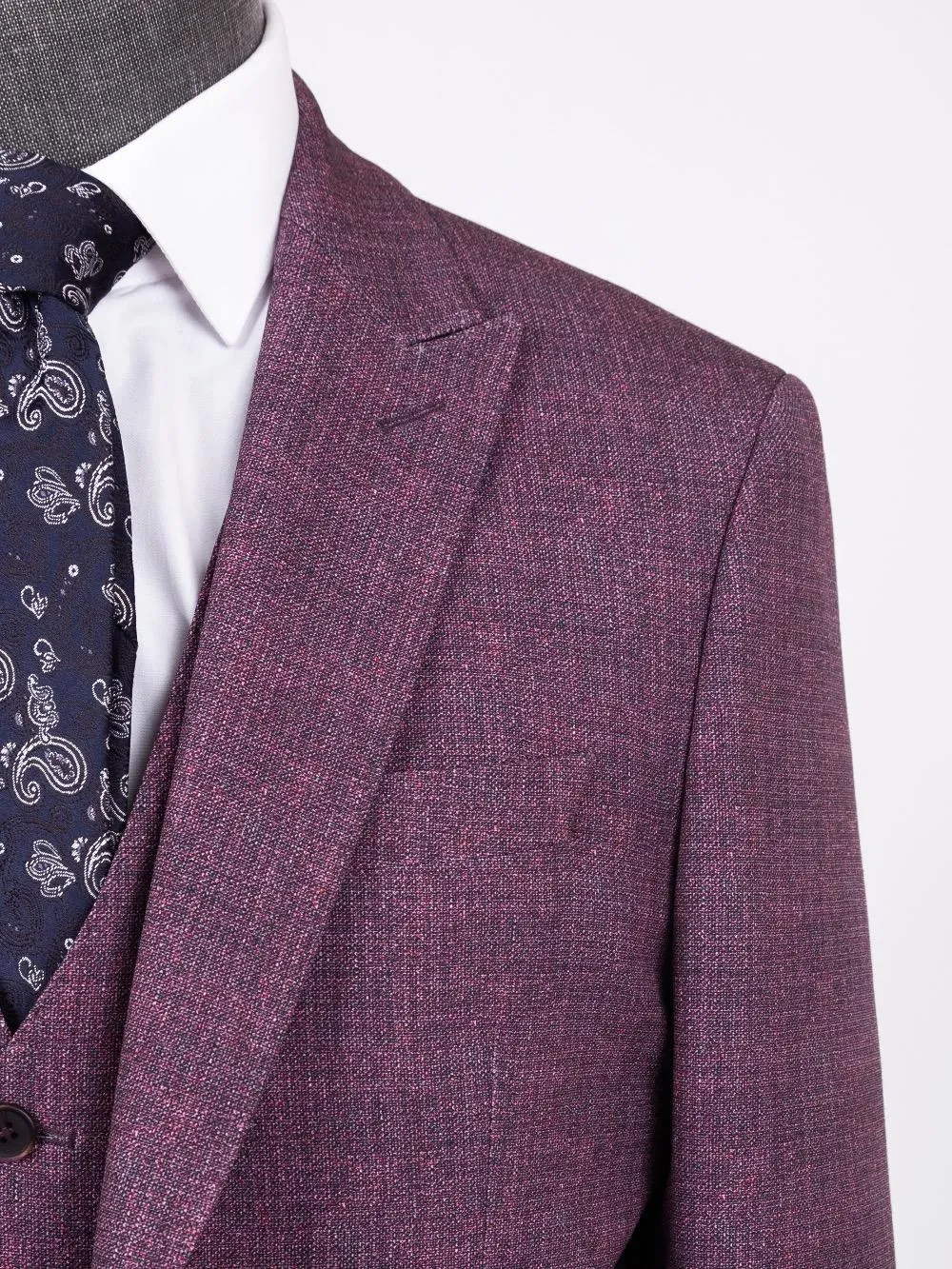 Davis Maroon Set Blazer Linen Suit