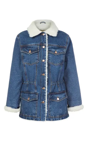 Denim Jacket with Faux Fur Lining