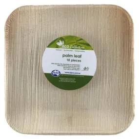 Eco-Friendly Palm Leaf Square Plates (Pk 10)