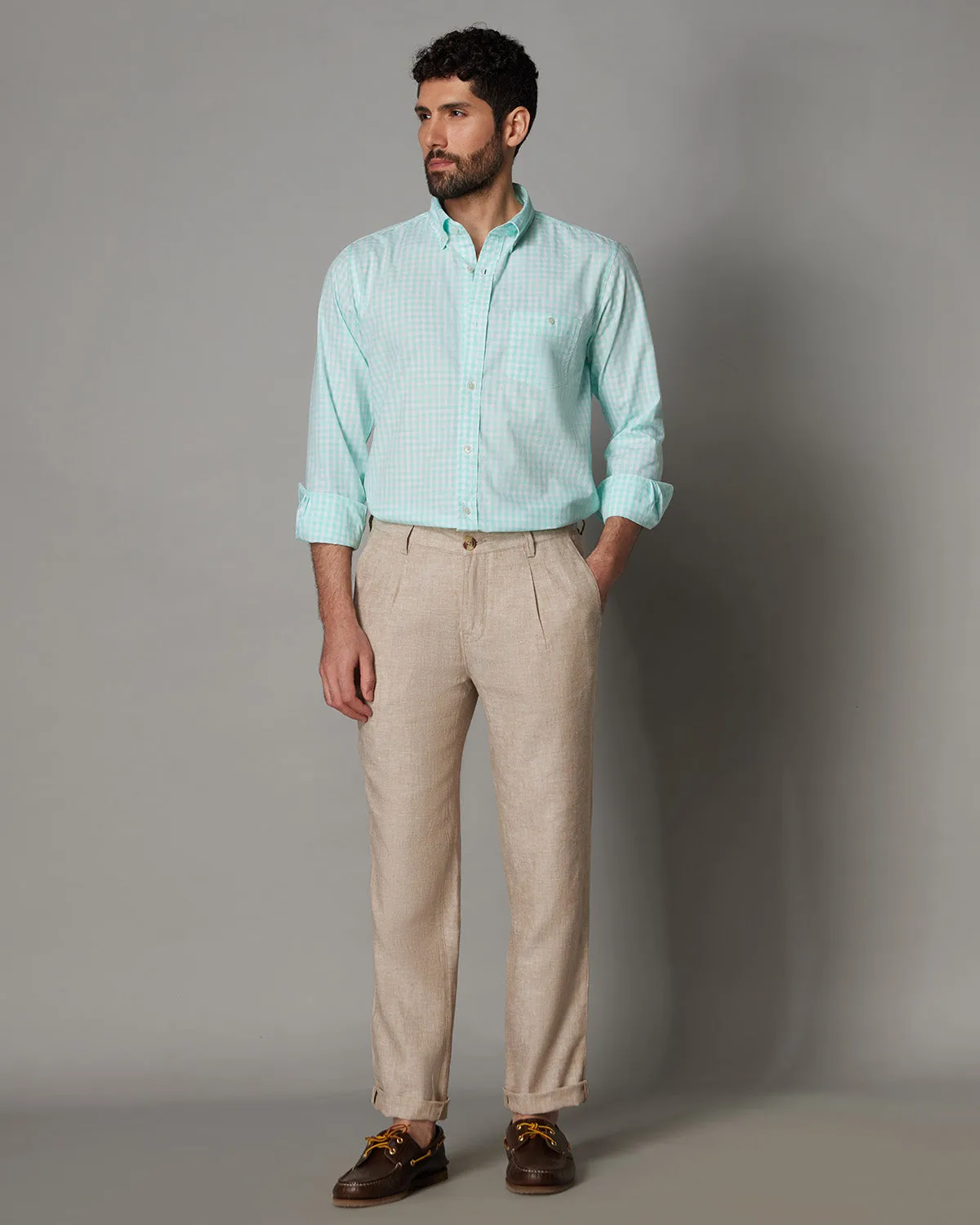 Elegant Linen Pants - Beige