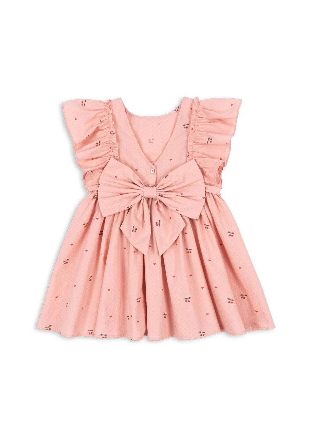 Evia Bow Dress - Cherry Coeur