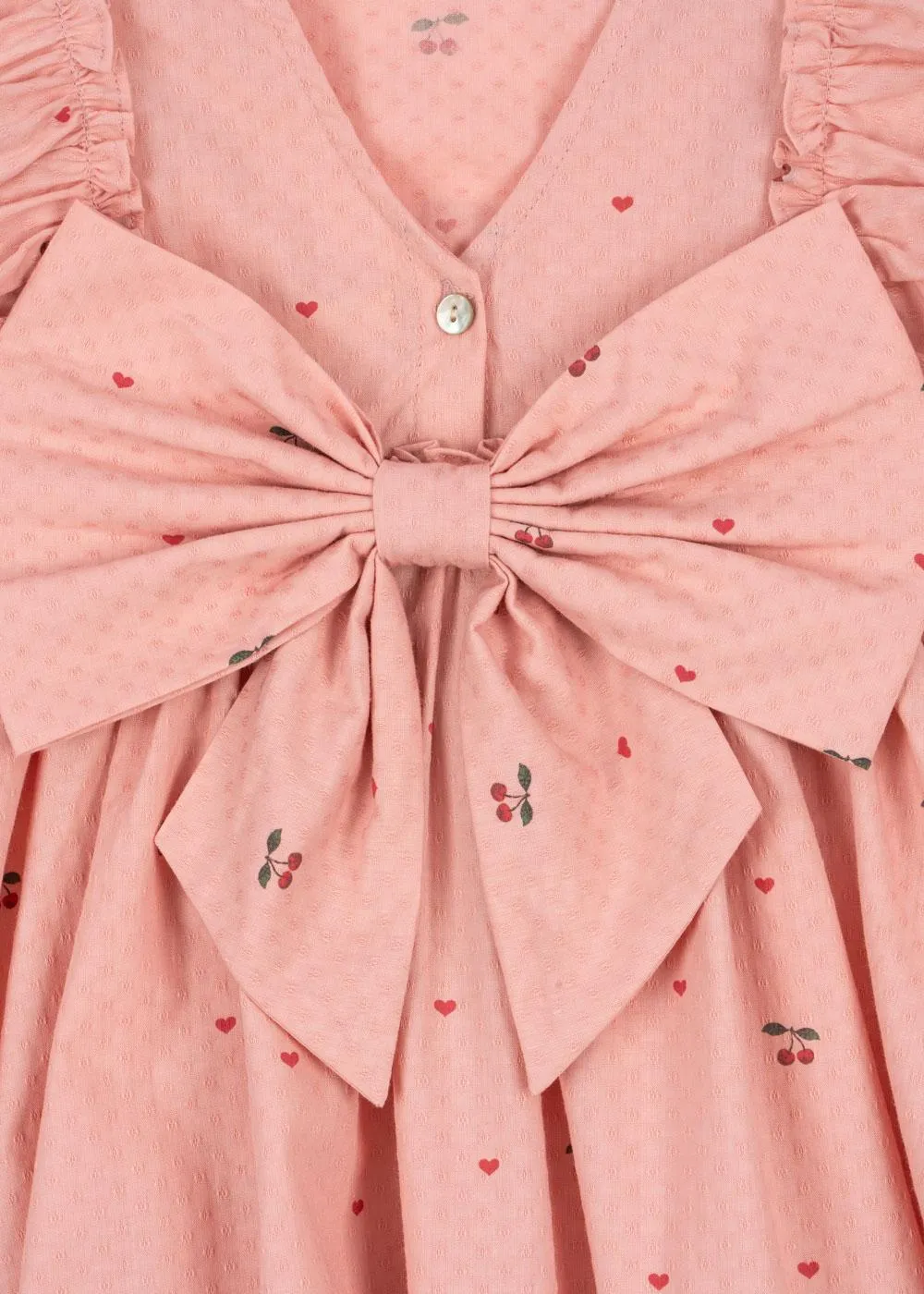 Evia Bow Dress - Cherry Coeur