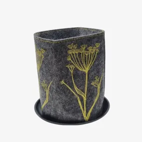 Fennel Ecofelt Grow Bag Yellow Print on Grey