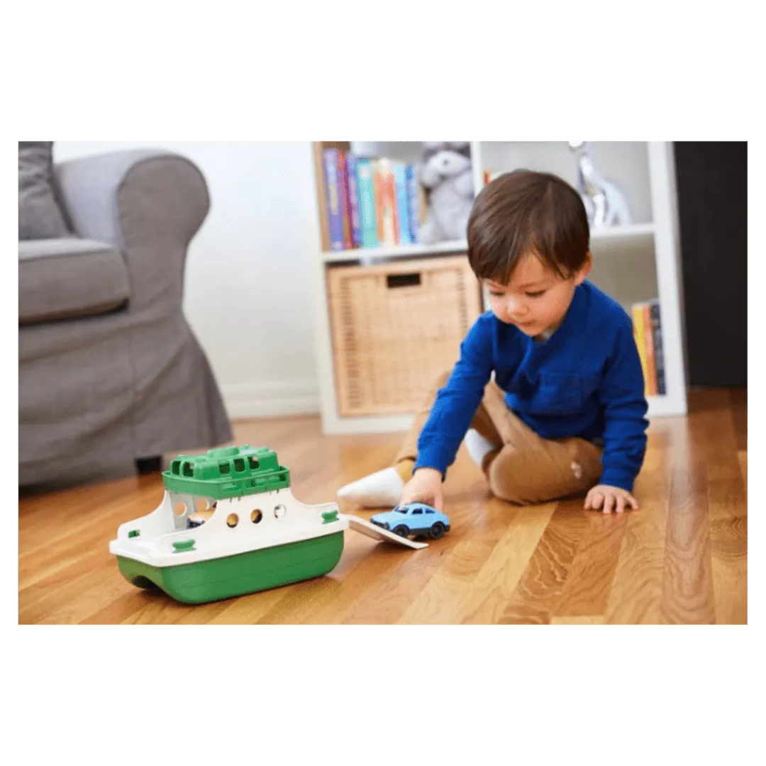 Ferry Boat with Two Mini Cars - Green