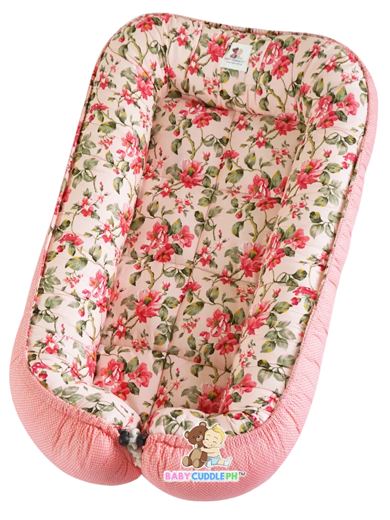 Flora in Peach Dotted (Limited Edition) - Bed and Head Pillow