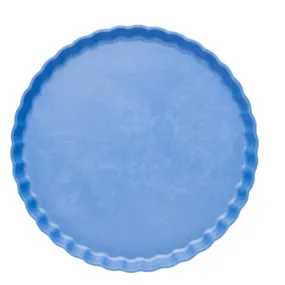 French Blue Pleated Dinner Plates
