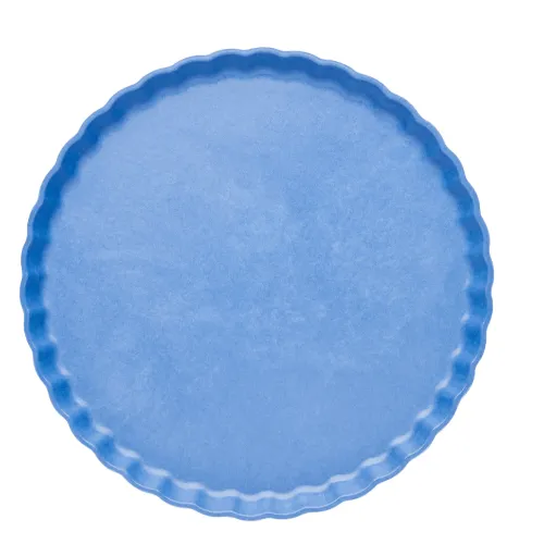 French Blue Pleated Dinner Plates