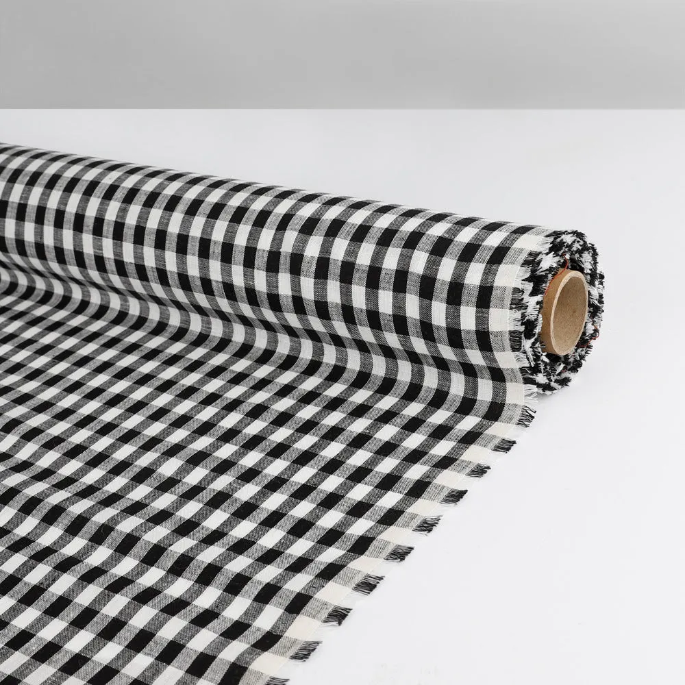 Gingham Linen - Black
