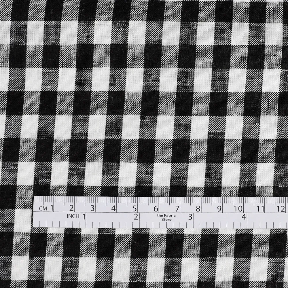 Gingham Linen - Black