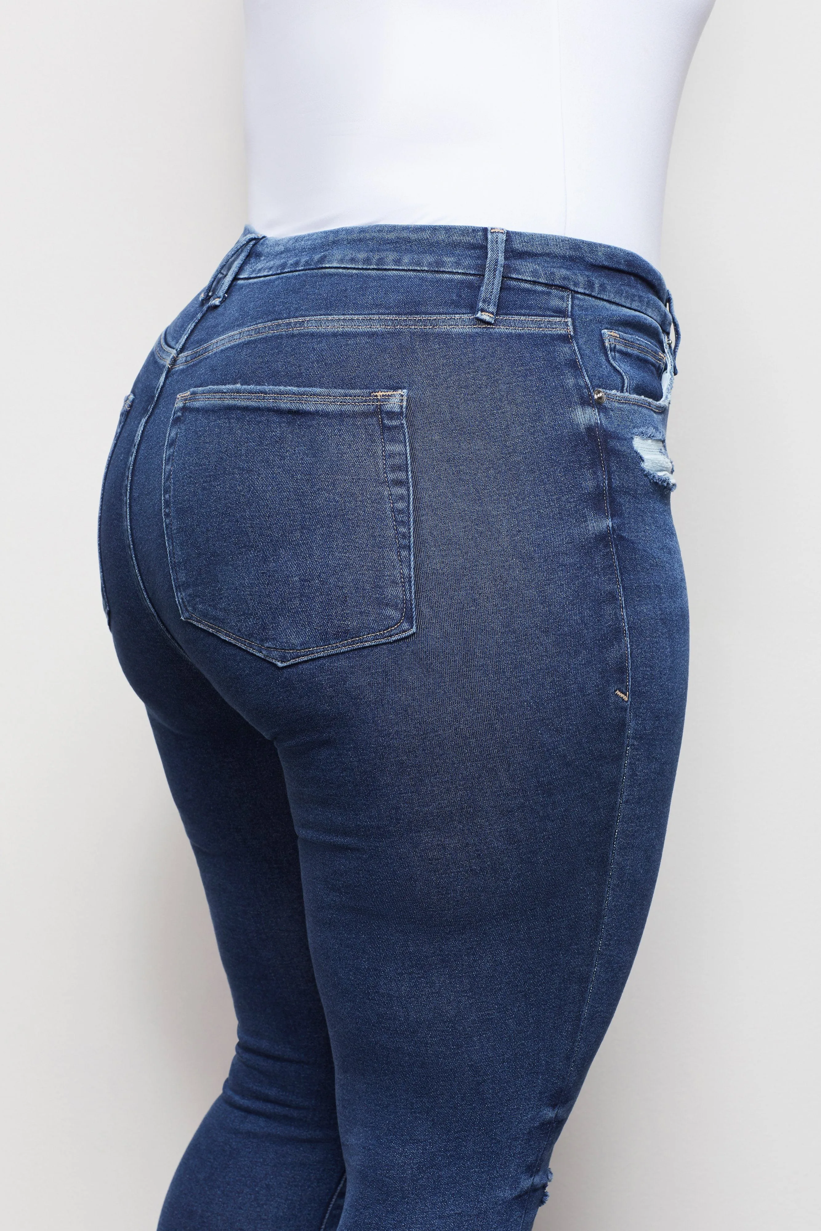 GOOD WAIST EXPOSED BUTTONS | BLUE393