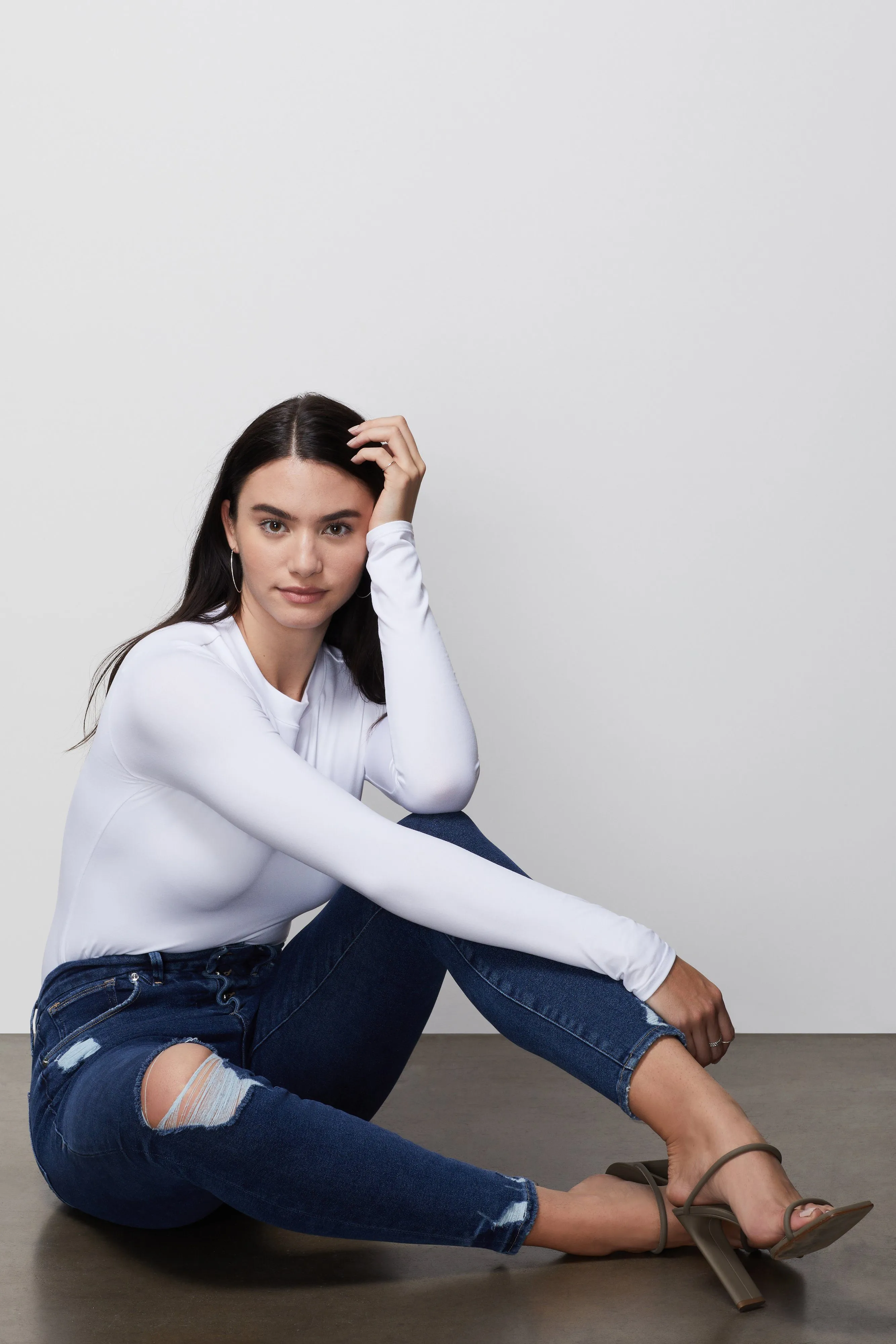 GOOD WAIST EXPOSED BUTTONS | BLUE393