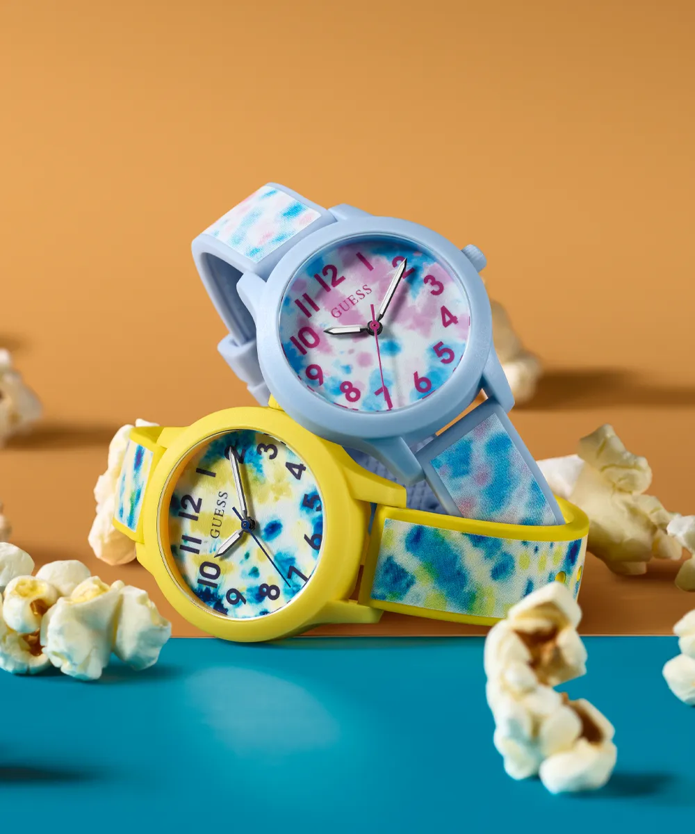 GUESS Kids Tie Dye Blue Analog Watch