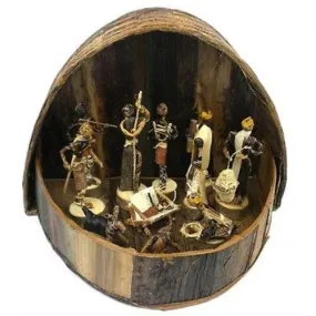 Handcrafted Banana Fiber Nativity Set, Made in Kenya, Fair trade