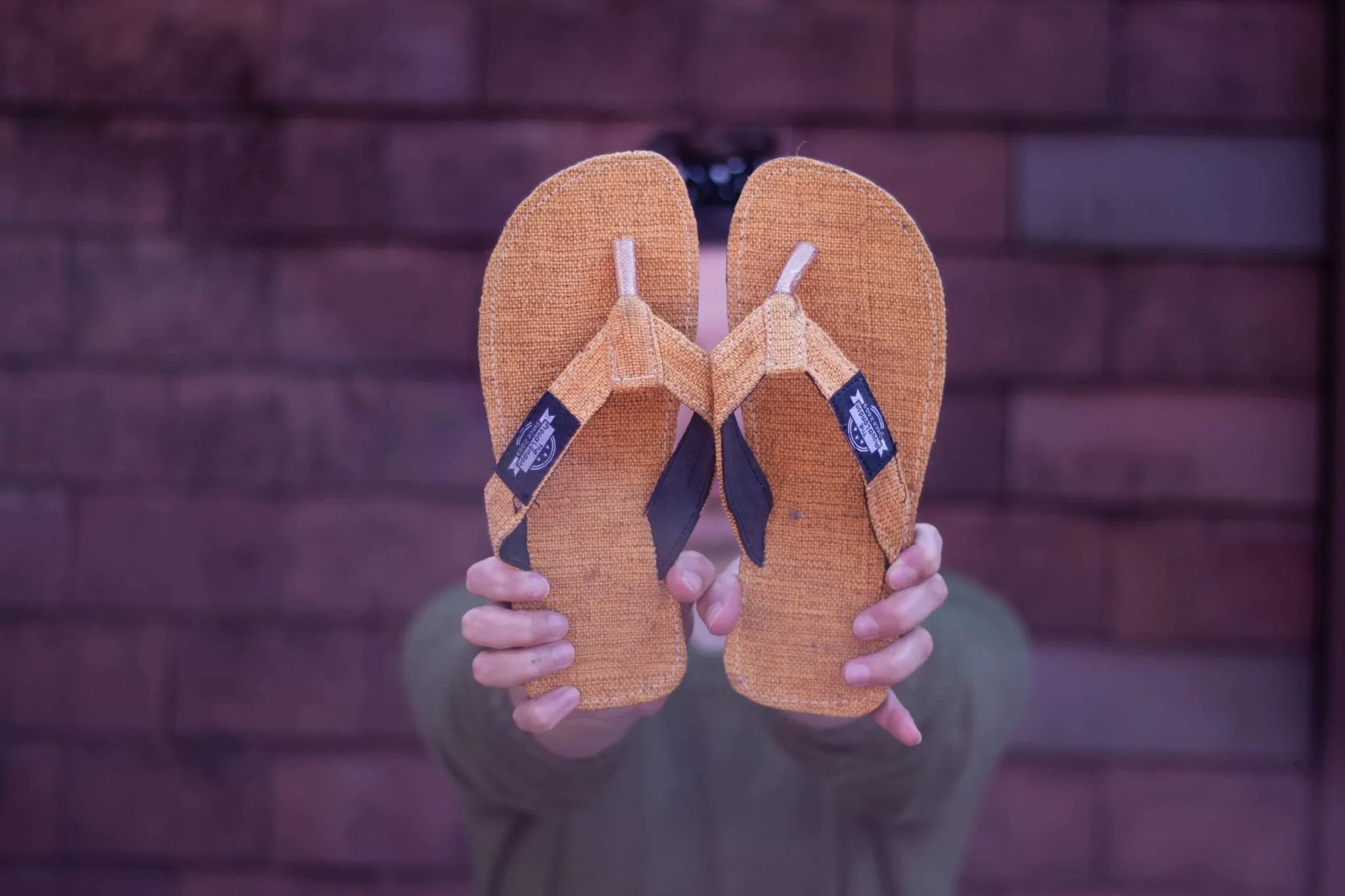 Handmade Eco-friendly Hemp Flip-Flop - Yellow