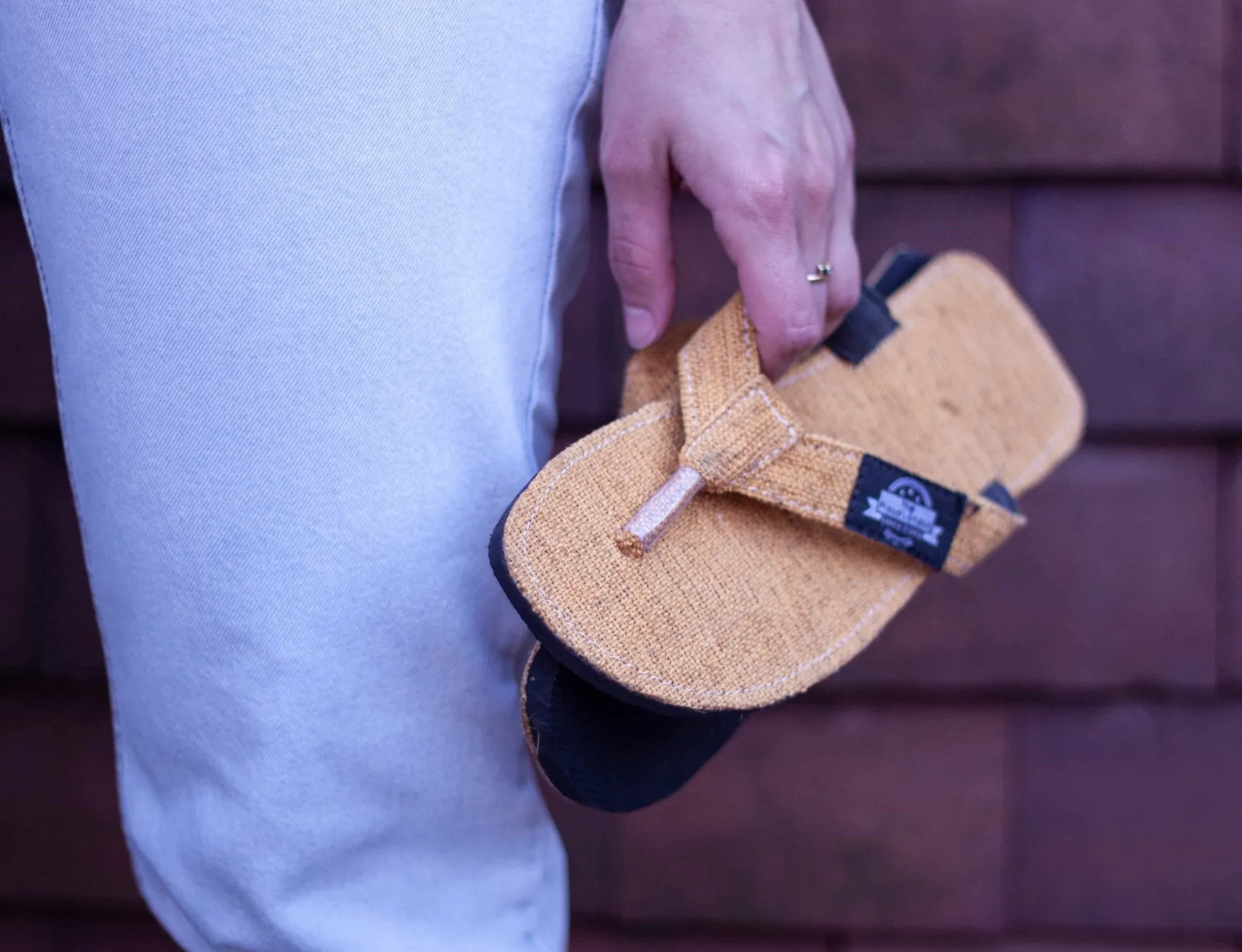 Handmade Eco-friendly Hemp Flip-Flop - Yellow